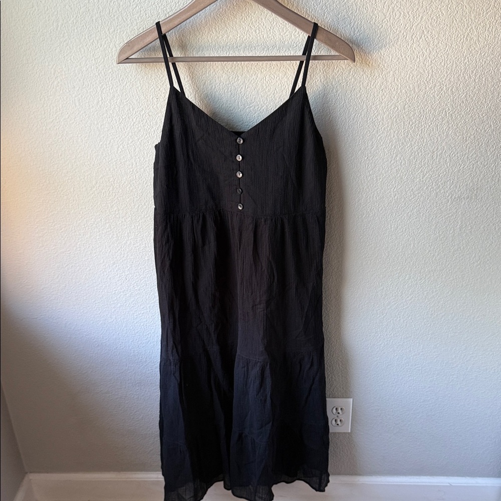 Cami Black Button-Front Dress